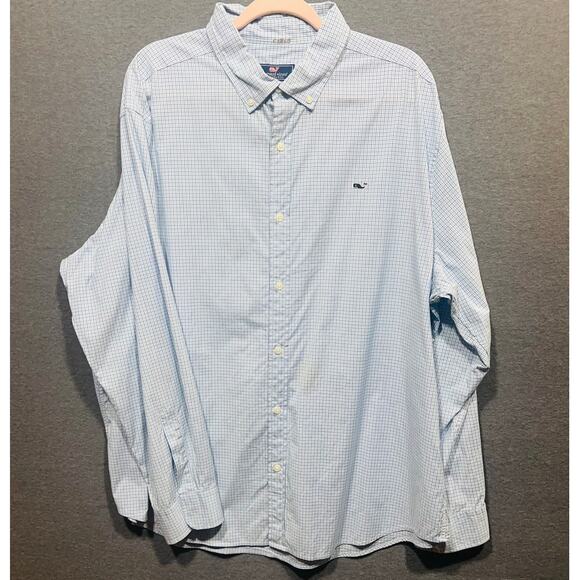 Vineyard Vines Mens Classic Fit Whale Shirt Striped Blue & White Size XXL - Picture 1 of 10